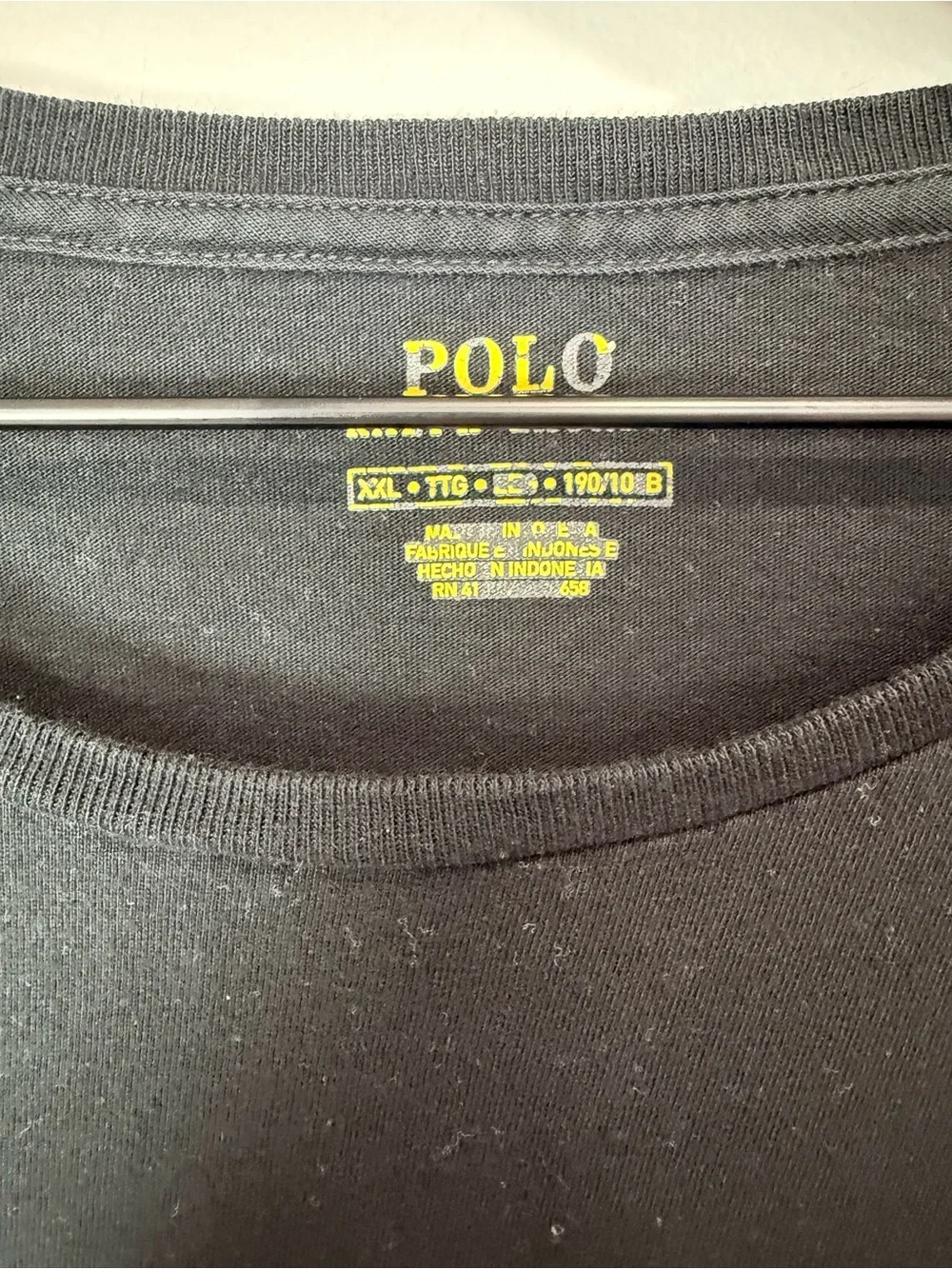Polo by Ralph Lauren Black Tee with Red Pony‎ Embroidery size XXL